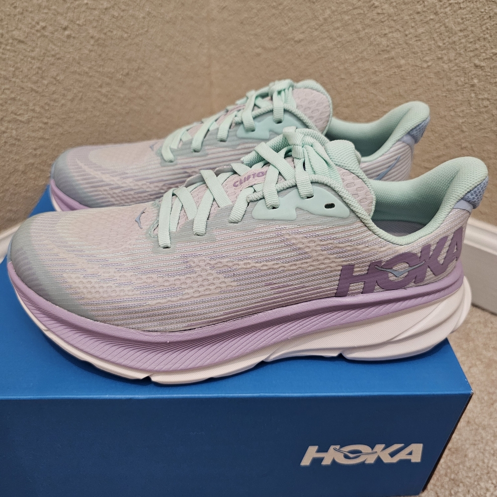 HOKA Youth Running Shoes - Mint and Lavender